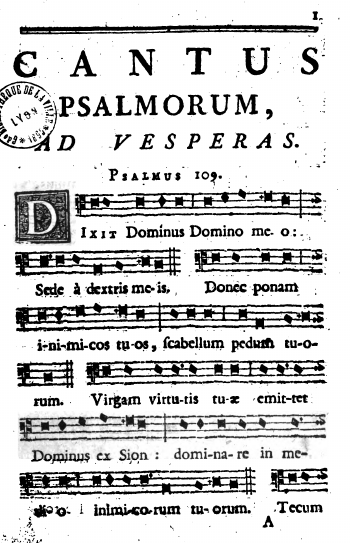 stránka s nápěvy žalmů
